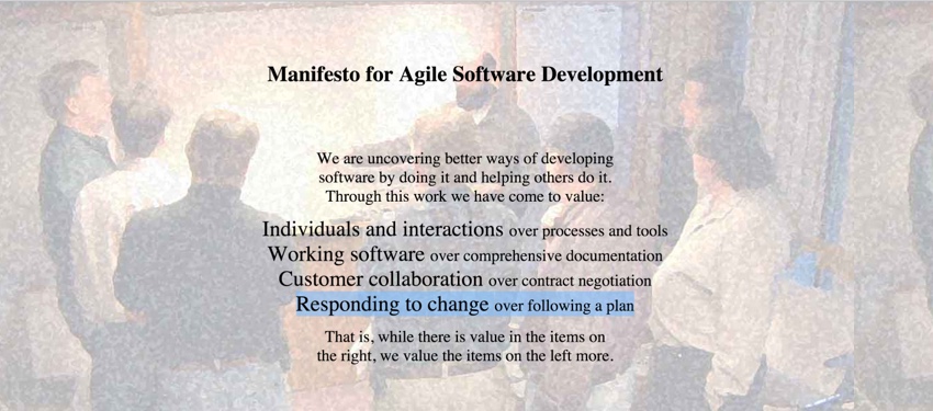 <a href='http://agilemanifesto.org'>Manifesto for Agile Software Development</a>: The goal of agile development is to free programmers to quickly iterate through different solutions to complex problems, with the aim of as quickly as possible hitting upon the best and most elegant or simple way to do things. These ideas have taken the start-up world by storm in the last years, so much so that the one often hears talk among coders of how these principles risk becoming empty buzz-words.